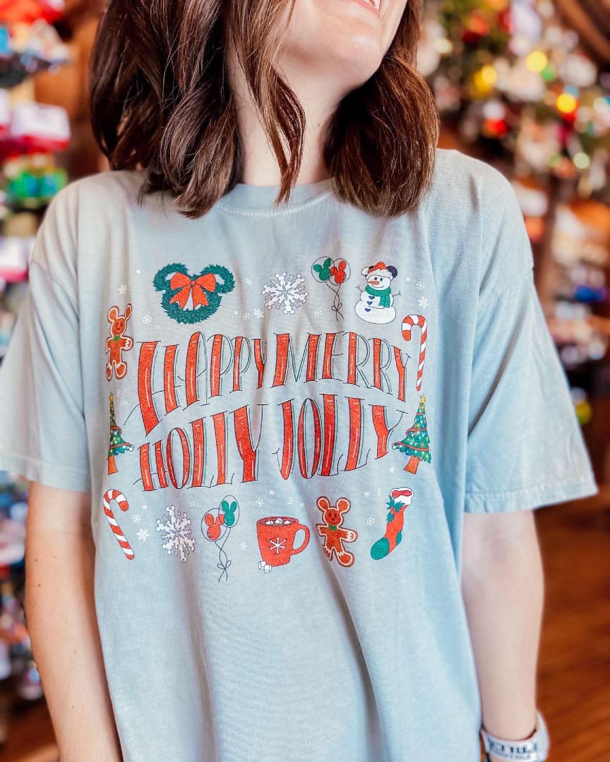 Happy, Merry, Holly, Jolly Tee