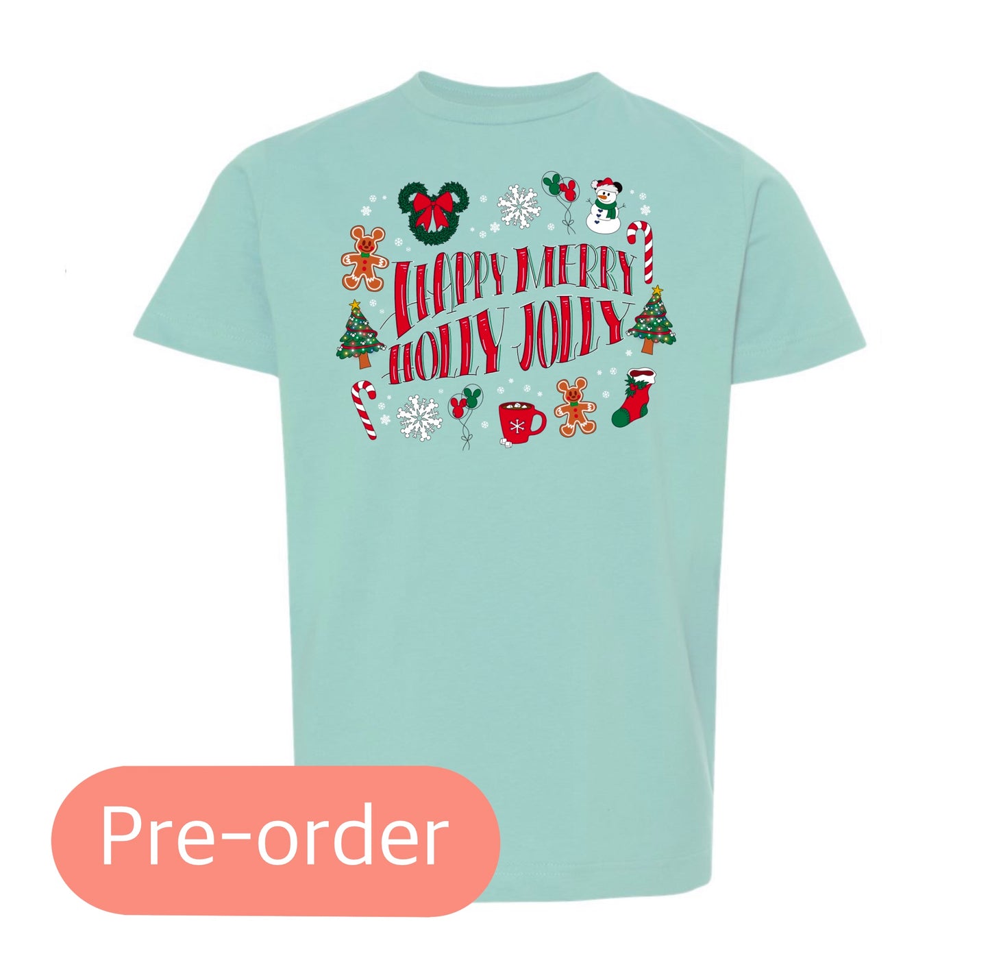 Happy, Merry, Holly, Jolly Kids' Tee (Pre-Order)