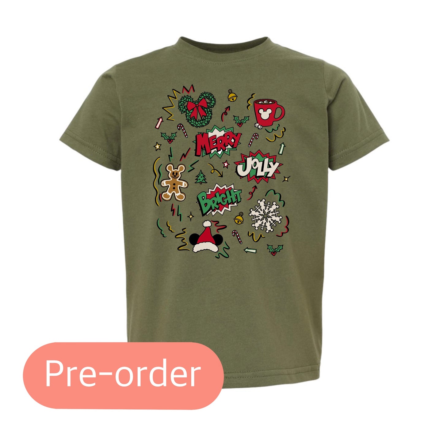 Merry & Bright Doodles Kids' Tee (Pre-Order)
