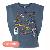 France Cropped Muscle Tank